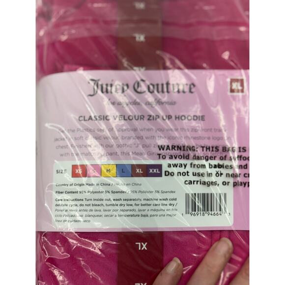 New Juicy couture, Los Angeles, CA mean girls classic velour zip up hoodie XL - Picture 3 of 3